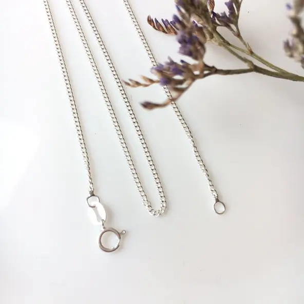 Chaîne maille gourmette diamantée 1,5 mm  - Argent