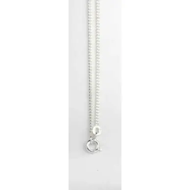 Chaîne maille gourmette diamantée 1,5 mm  - Argent