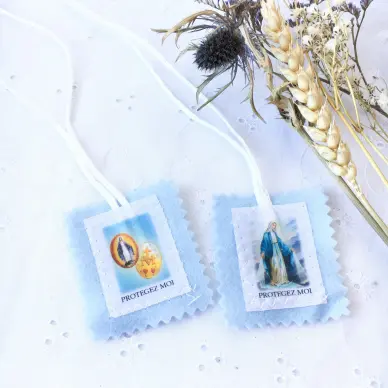 Scapulaire en tissu - Vierge Miraculeuse - Petit format