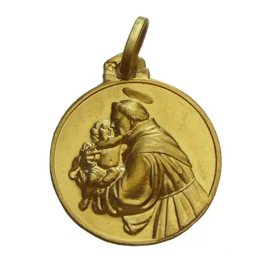 Médaille Saint Antoine de Padoue - plaqué or