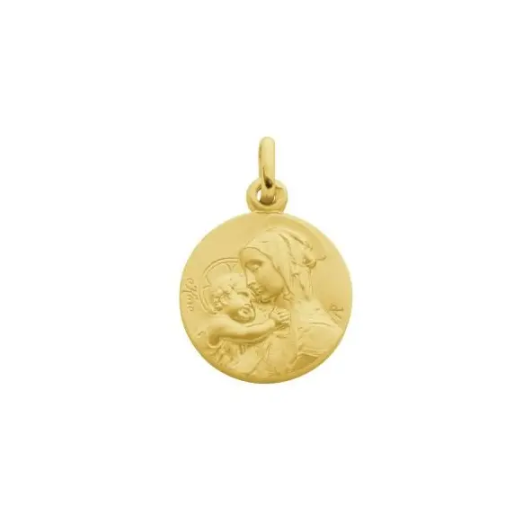 Médaille de la Vierge à l'Enfant de Botticelli 18 mm - plaqué or