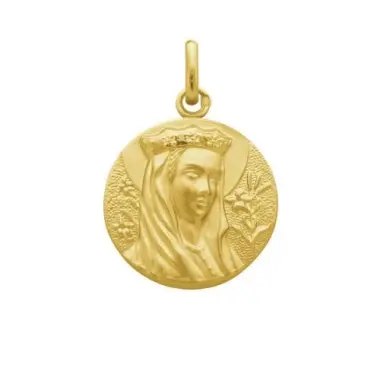 Médaille de la Vierge couronnée 20 mm en plaqué or