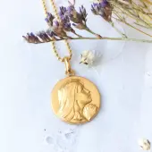 Médaille de la Vierge suppliante 18 mm - plaqué or - 1