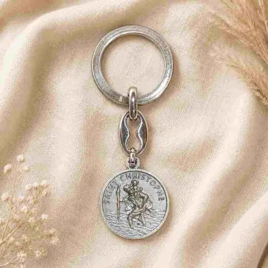 Porte-clés Saint Christophe avec prière