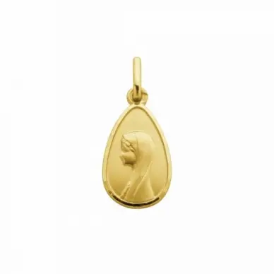 Médaille de la Vierge forme de goutte - plaqué or