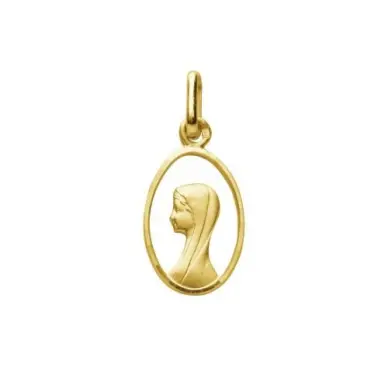 Médaille de la Vierge ovale ajourée 17 mm - plaqué or