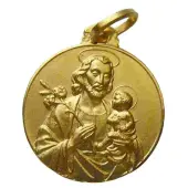 Médaille Saint Joseph - plaqué or - 3
