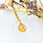 Médaille de la Vierge Marie 13 mm - plaqué or - 1