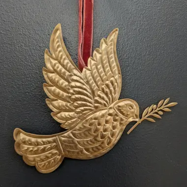 Ex-voto Colombe de la paix en laiton doré - Resplandor