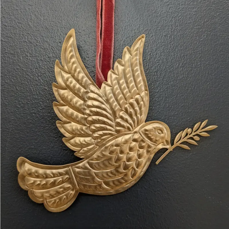 Ex-voto Colombe de la paix en laiton doré - Resplandor