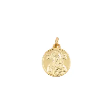 Médaille de Notre Dame du Perpétuel Secours bord poli - plaqué or
