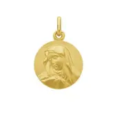 Médaille de la Vierge au voile 18 mm - plaqué or - 2