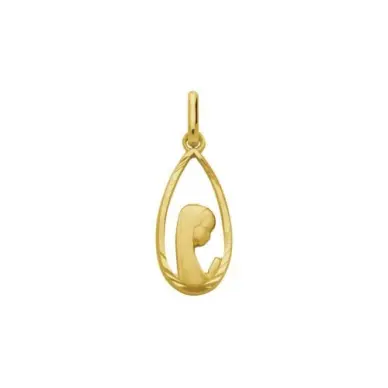 Médaille de la Vierge Priante ajourée - plaqué or