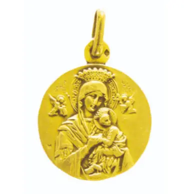 Médaille Notre-Dame du Perpétuel Secours 18 mm - plaqué or