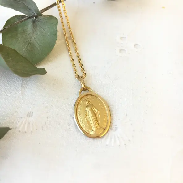 Médaille Miraculeuse bord rond - or 18 carats