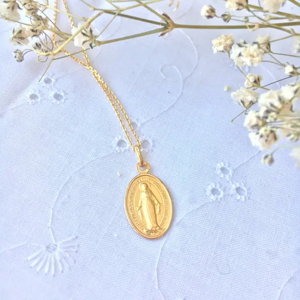 Médaille Miraculeuse bord fin - or 18 carats