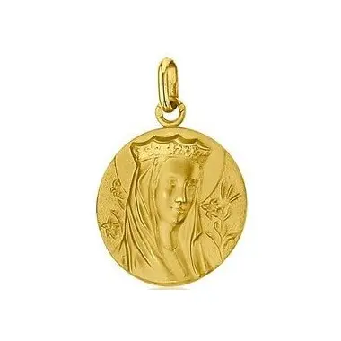 Médaille de la Vierge couronnée 20 mm en or 18 carats