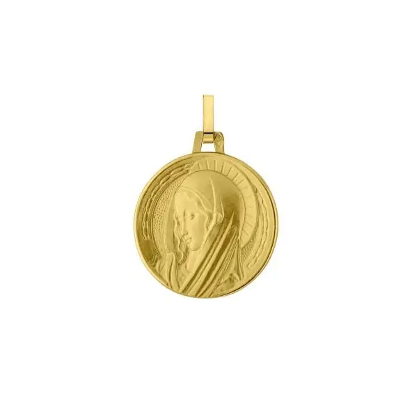 Médaille Vierge Marie Byzantine 18 mm en or 18 carats