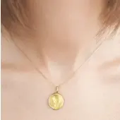 Médaille Vierge Marie Byzantine 18 mm en or 18 carats - 2