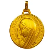 Médaille Vierge Marie Byzantine 18 mm en or 18 carats - 3