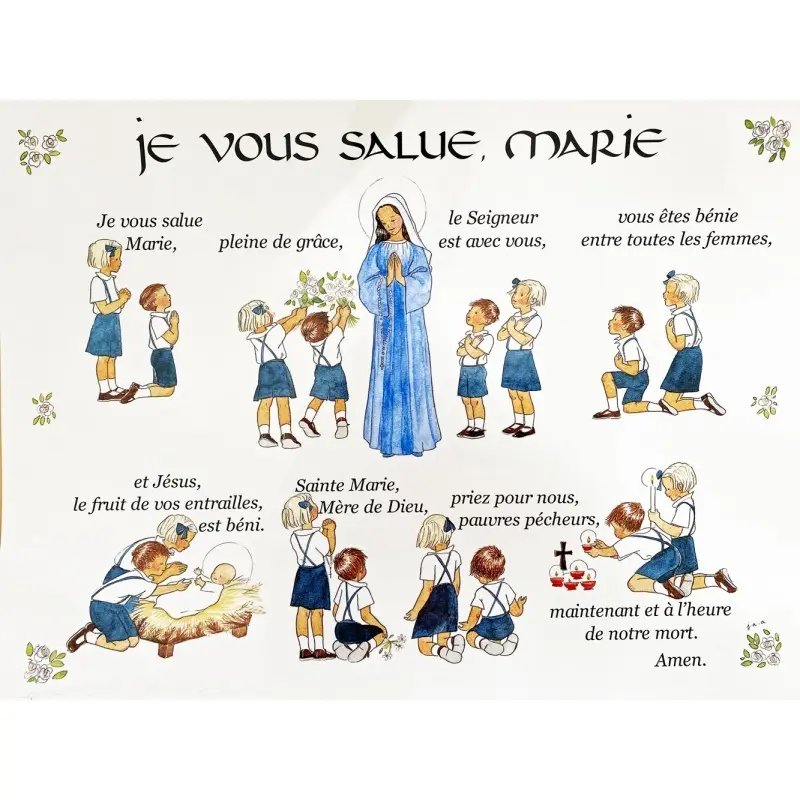 Carte Postale Je vous salue Marie illustré