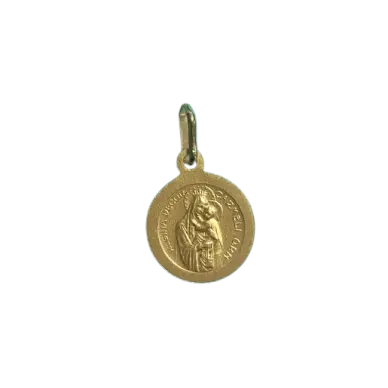 Médaille Scapulaire - ND du Mont Carmel et Sacré-Coeur 14 mm - plaqué or
