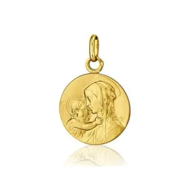 Médaille Vierge à l'Enfant de Botticelli en or 18 carats