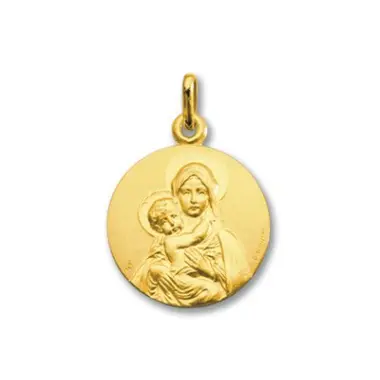 Médaille de la Vierge de tendresse 18 mm en or 18 carats
