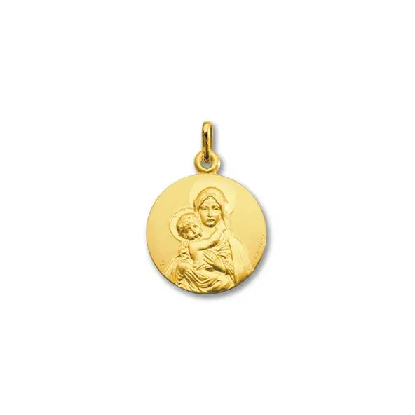 Médaille de la Vierge de tendresse 18 mm en or 18 carats