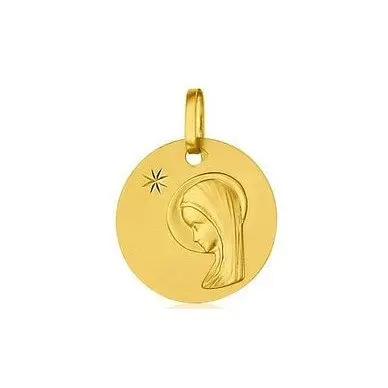 Médaille de la Vierge étoile de Bethléem 16 mm en or 18 carats
