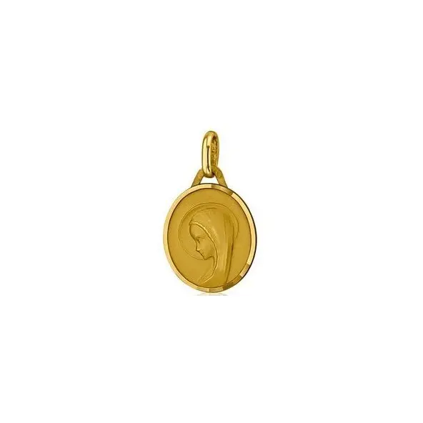 Médaille de la Vierge ovale 14 mm - or 18 carats