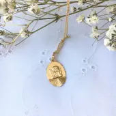 Médaille Ange ovale en or 18 carats - 1