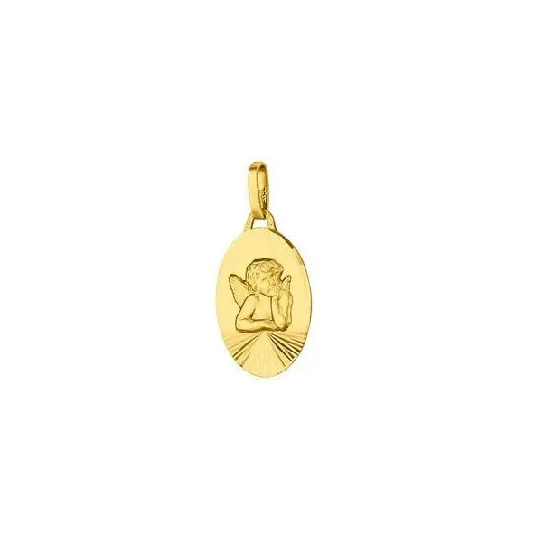 Médaille Ange ovale en or 18 carats