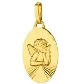 Médaille Ange ovale en or 18 carats - 3