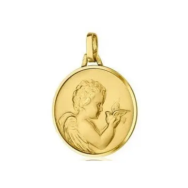 Médaille de l'Ange à la colombe en or 18 carats