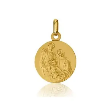 Médaille Sainte Famille 18 mm en or 18 carats