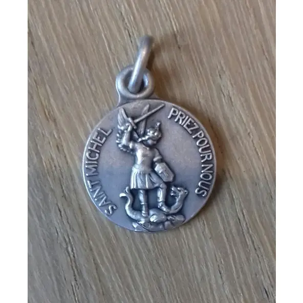 Médaille Saint Michel - argent 14 mm
