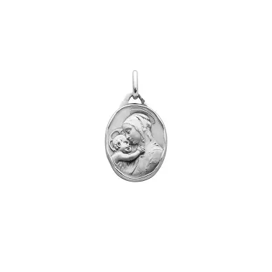 Médaille de la Vierge à l'Enfant de Botticelli ovale - argent
