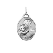 Médaille de la Vierge à l'Enfant de Botticelli ovale - argent - 1