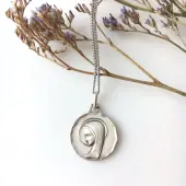 Médaille de la Vierge de profil avec bord - argent - 1