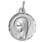 Médaille de la Vierge de profil avec bord - argent - 2