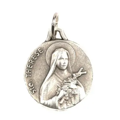 Médaille Sainte Thérèse - métal argenté - 18 mm