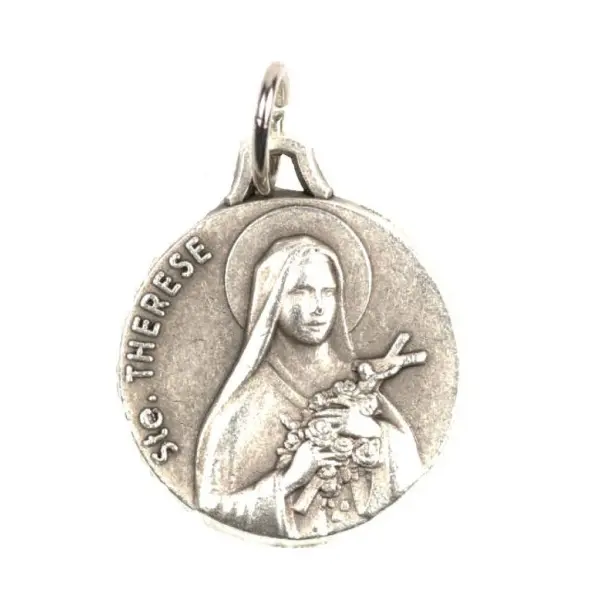 Médaille Sainte Thérèse - métal argenté - 18 mm