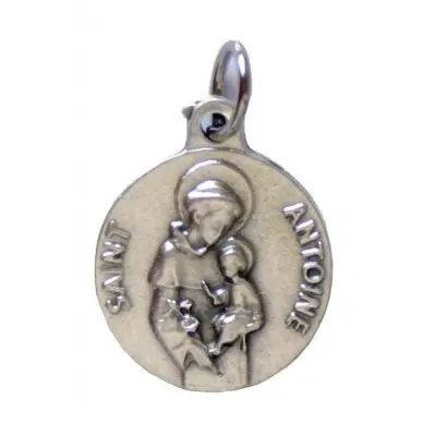Médaille Saint Antoine - métal argenté - 12 mm