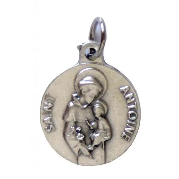 Médaille Saint Antoine - métal argenté - 12 mm