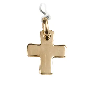 Croix carrée 15 mm - plaqué or