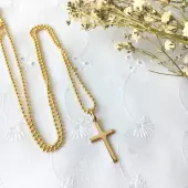 Croix classique 20 mm - plaqué or - 1