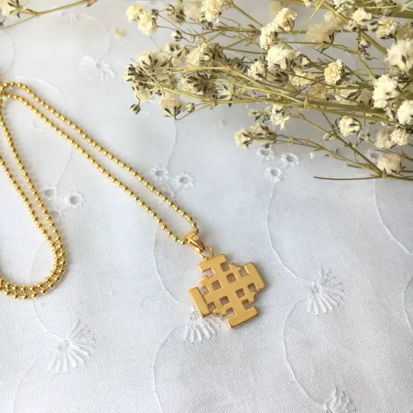 Croix de Jérusalem - plaqué or