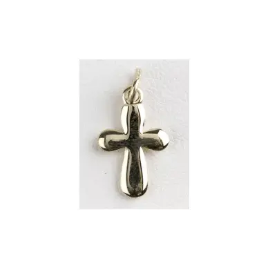 Croix arrondie 15 mm - plaqué or