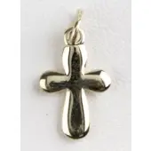 Croix arrondie 15 mm - plaqué or - 2